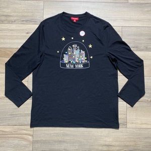 Macys Family PJs‎ Mens New York Snow Globe Pajama Top Size XL Black